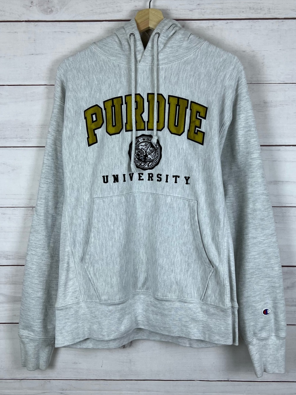 Purdue University Champion Reverse Weave Embroidered Hoodie Sweatshirt Medium